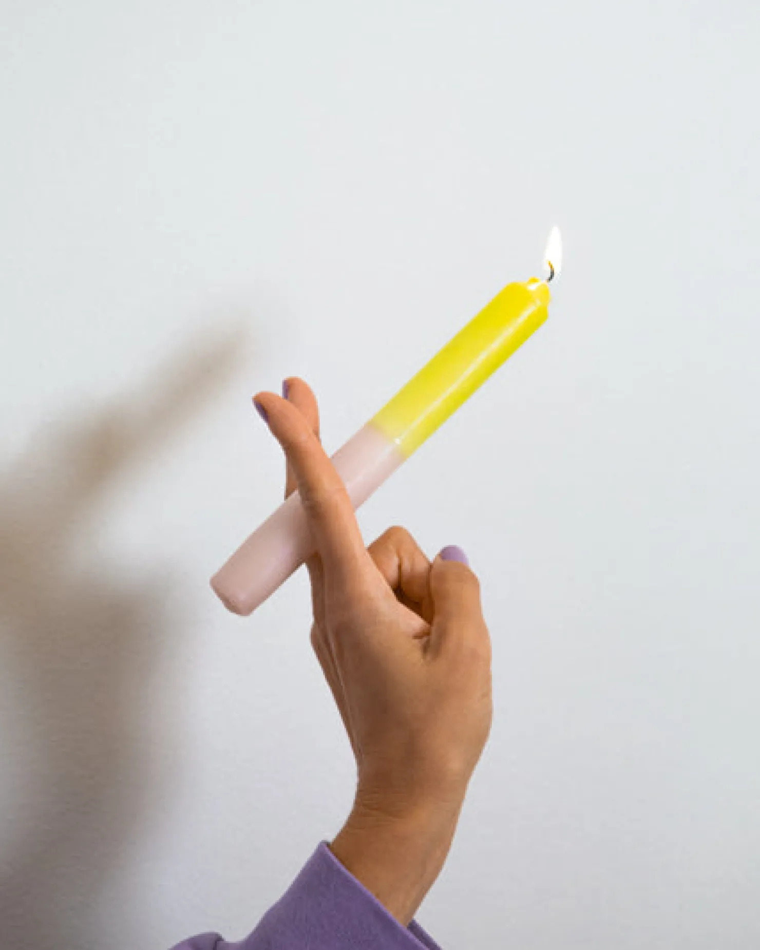 Motel a Miio Kerzen Und Kerzenständer^Seia - Set Of 2 Stick Candles Dip Dye Pink Lime rosa lime