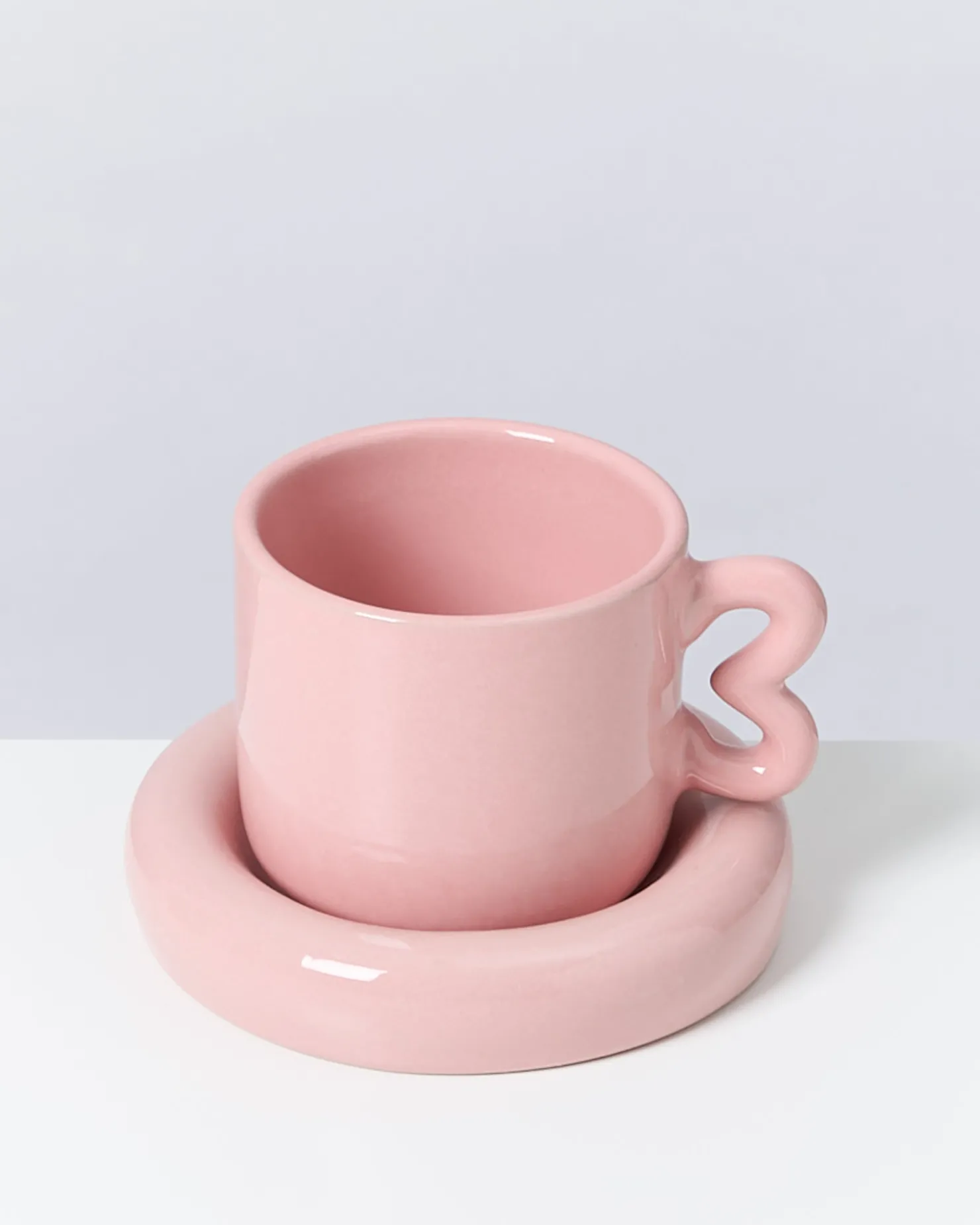Motel a Miio Untertassen^Seia Cup & Saucer With Heart Pink sand