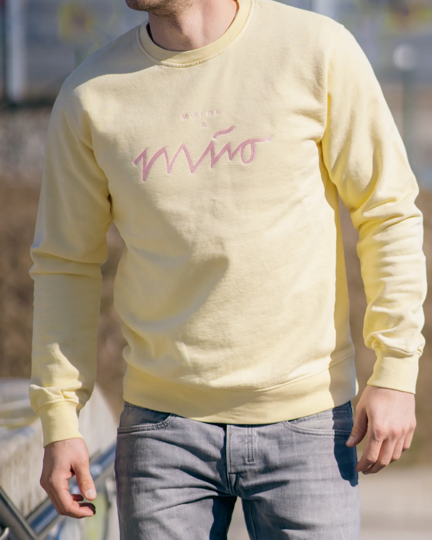 Motel a Miio Sweatshirts^Sweatshirt Men Rose Yellow gelb rosé